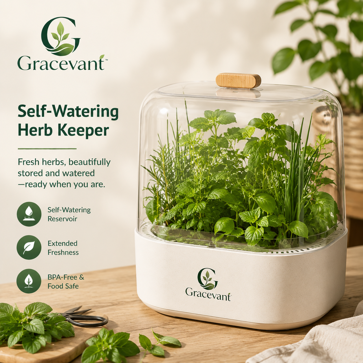 Gracevant™ FreshNest Living Herb Vault