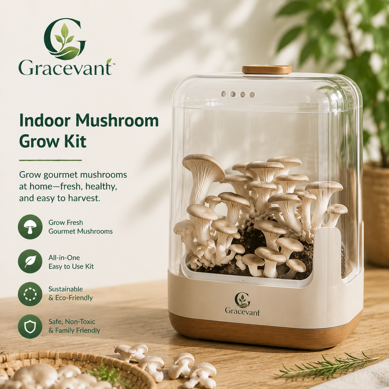 Gracevant™ MycoBloom Smart Gourmet Mushroom Habitat